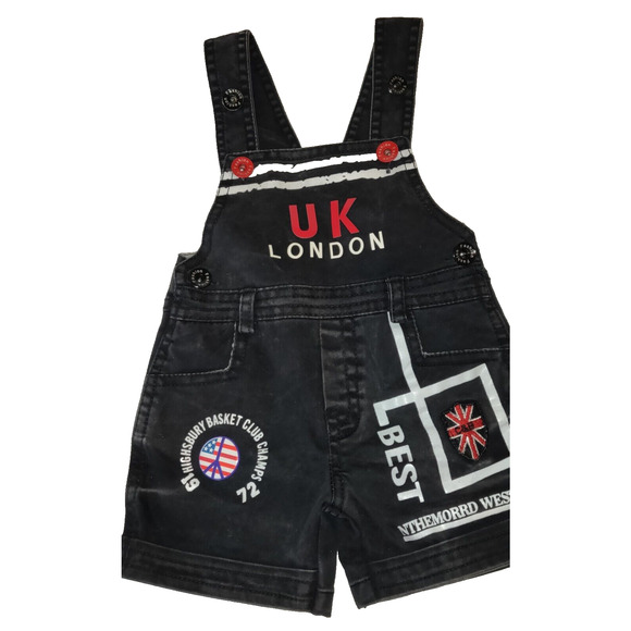 Highsbury Baby Black Overalls City Boy London UK Dungarees Newborn 0-6 Months - Picture 11 of 11
